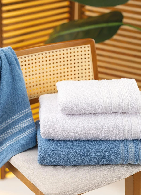 Lar e Lazer - Jogo de Toalhas Nápoles Azul 2 Peças 3