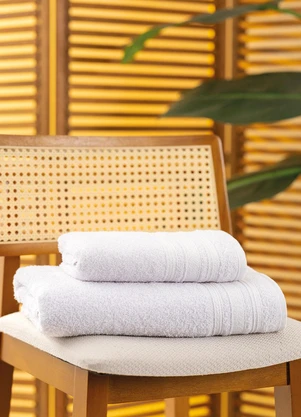 Lar e Lazer - Jogo de Toalhas Nápoles Branco 2 Peças - LAR E LAZER