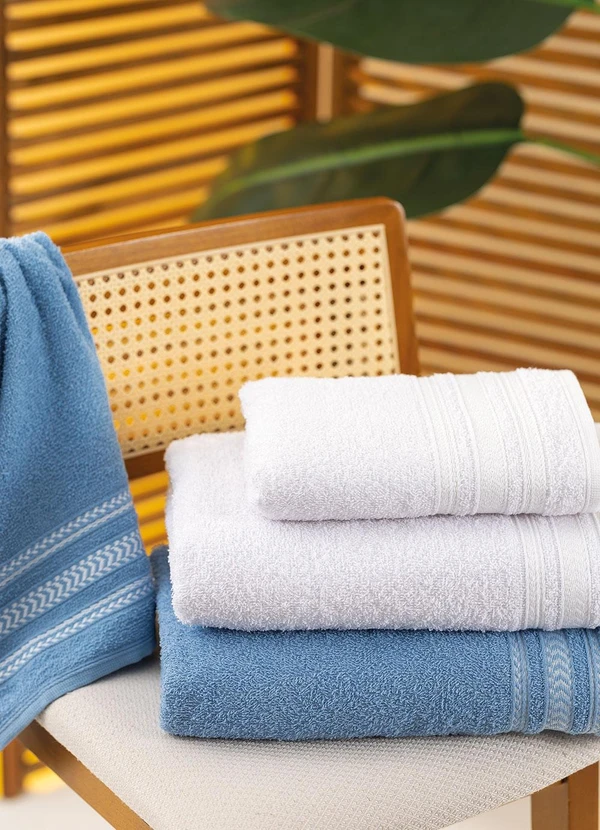 Lar e Lazer - Jogo de Toalhas Nápoles Branco 2 Peças 3