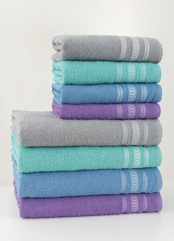 Lar e Lazer - Jogo de Toalhas Nápoles Cinza 2 Peças 2