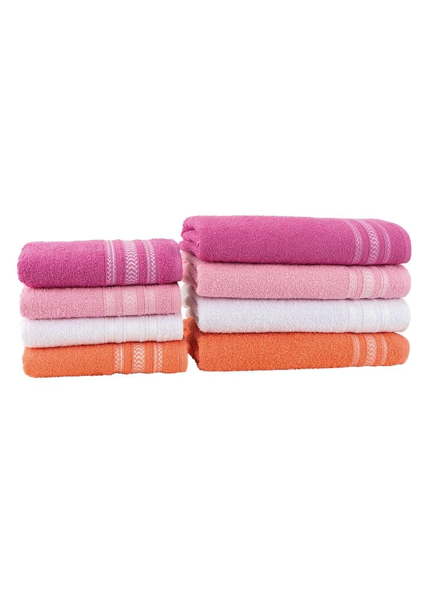 Lar e Lazer - Jogo de Toalhas Nápoles Rosa Chiclete 2 Peças 4