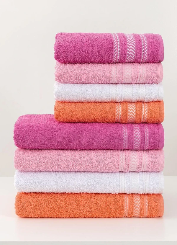 Lar e Lazer - Jogo de Toalhas Nápoles Salmão 2 Peças 2