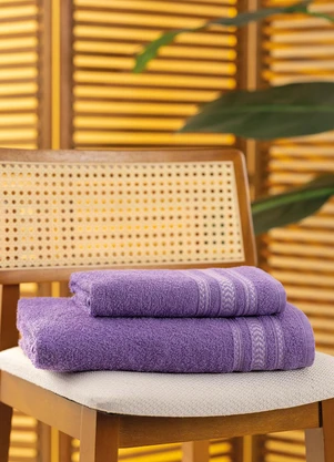 Lar e Lazer - Jogo de Toalhas Nápoles Uva 2 Peças - LAR E LAZER