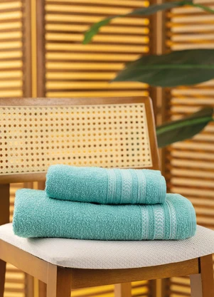 Lar e Lazer - Jogo de Toalhas Nápoles Verde 2 Peças - LAR E LAZER