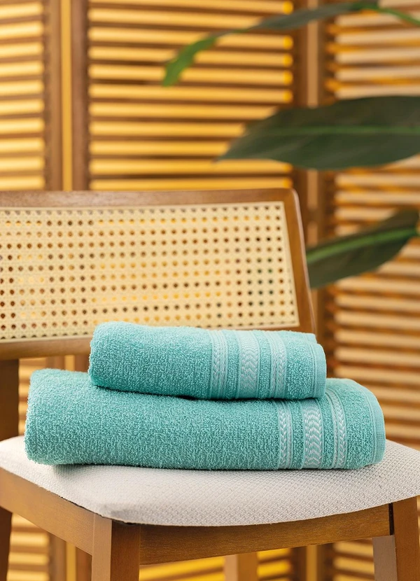 Lar e Lazer - Jogo de Toalhas Nápoles Verde 2 Peças