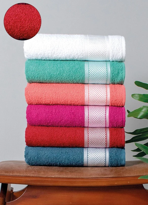 Lar e Lazer - Jogo de Toalhas Pixel Bordô 2 Peças