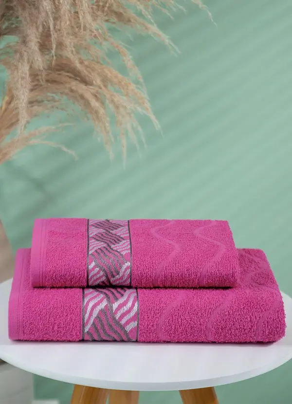 Lar e Lazer - Jogo de Toalhas Rubi Pink 2 Peças