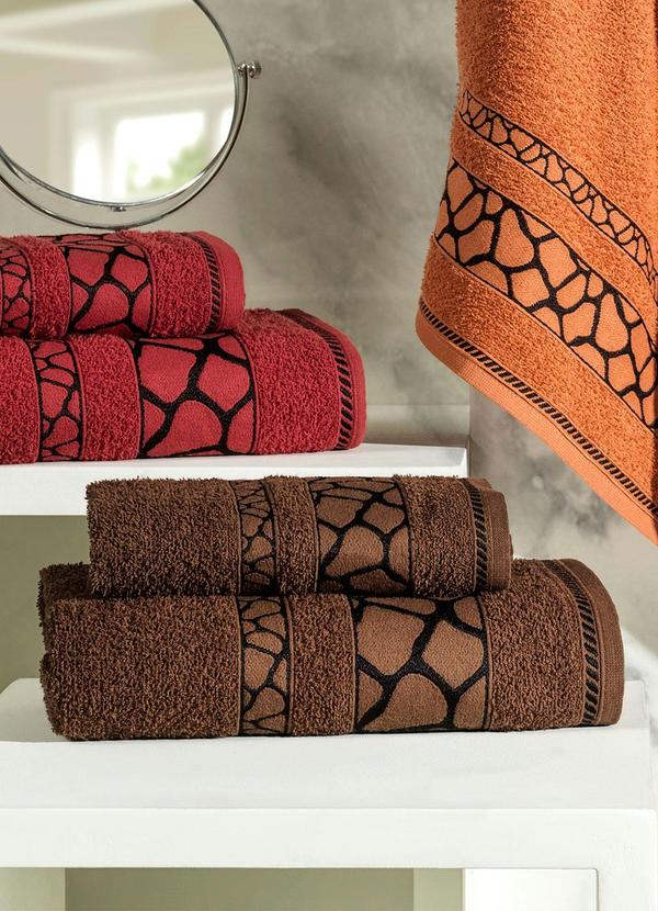 Lar e Lazer - Jogo de Toalhas Safari Chocolate 2 Peças