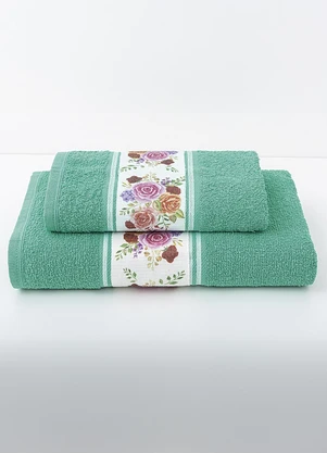 Lar e Lazer - Jogo Toalha de Banho Verde 2 Peças - LAR E LAZER
