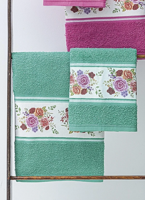 Lar e Lazer - Jogo Toalha de Banho Verde 2 Peças 2