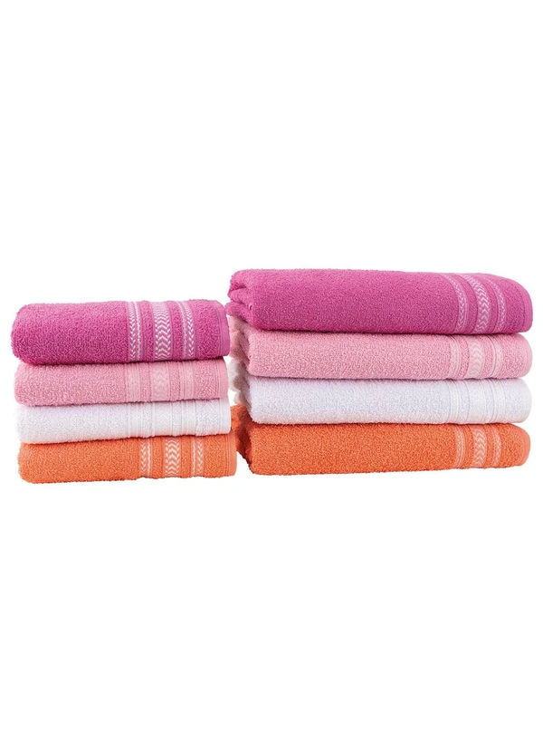 Lar e Lazer - Jogo Toalhas Nápoles Rosa Pink 2 Peças 4