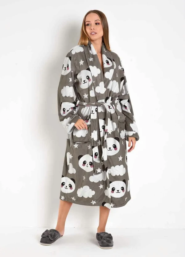 Mundo Lar - Roupão Plush com Bolso Panda 1 Peça