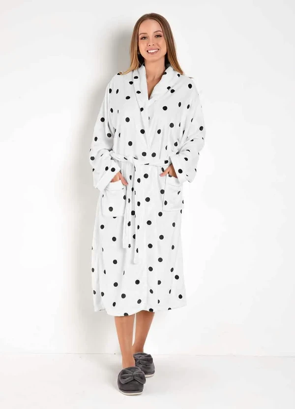 Mundo Lar - Roupão Plush com Bolso Poá 1 Peça