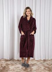 Roupo Plush com Bolso Vinho 1 Pea