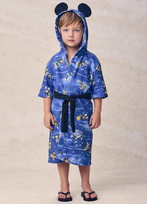 Youccie - Roupão Infantil do Mickey Mouse Disney Azul - YOUCCIE