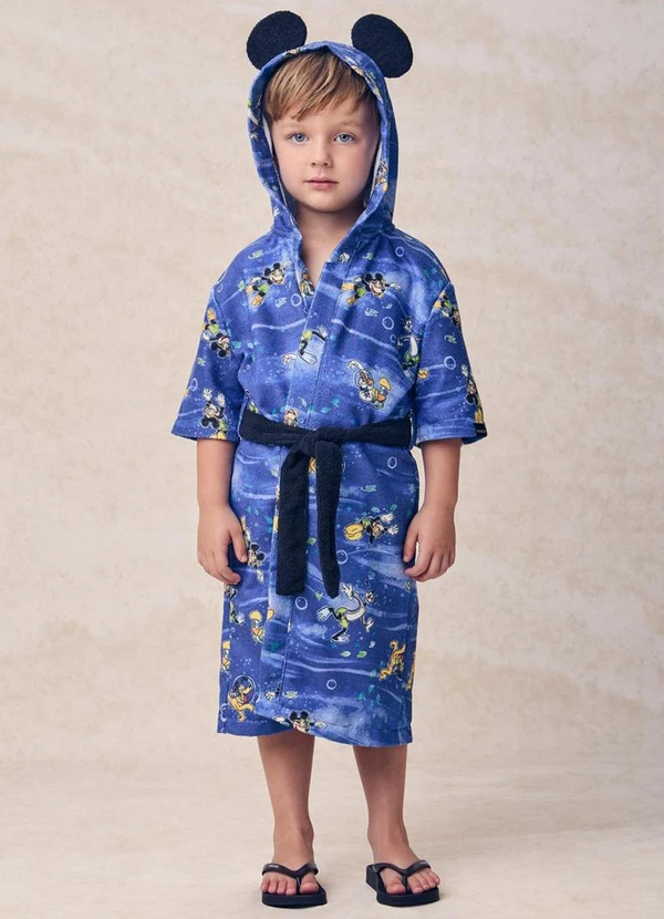 Youccie - Roupão Infantil do Mickey Mouse Disney Azul
