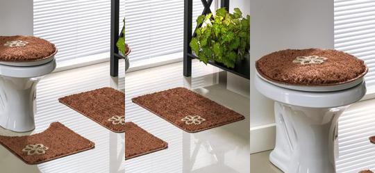 Jogo de Banheiro Dubai Marrom 3 Pe�as