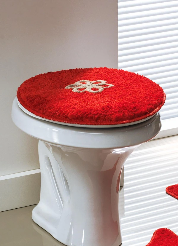 Lar e Lazer - Jogo de Banheiro Dubai Vermelho 3 Peças 3