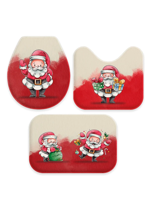 Lar e Lazer - Jogo de Banheiro Papai Noel 3 Peças 3