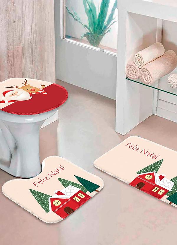 Lar e Lazer - Jogo de Banheiro Papai Noel 3 Peças