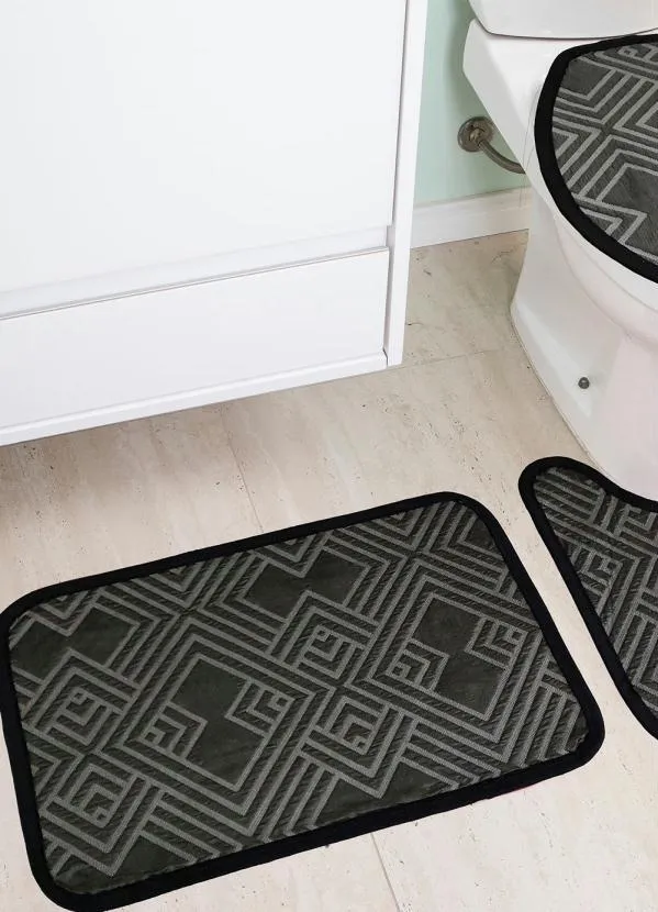 Lar e Lazer - Jogo de Banheiro Preto 3 Peças