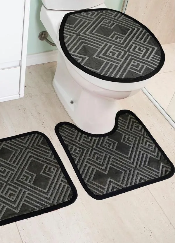 Lar e Lazer - Jogo de Banheiro Preto 3 Peças 2