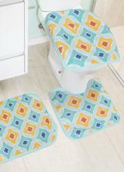 Jogo de Banheiro Veludo Tie Dye 3 Pe�as