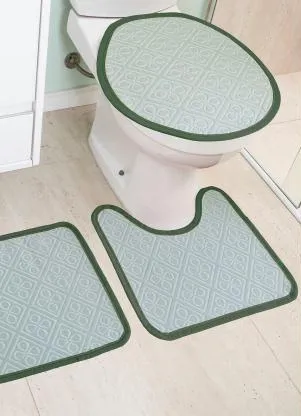 Lar e Lazer - Jogo de Banheiro Verde 3 Peças - LAR E LAZER