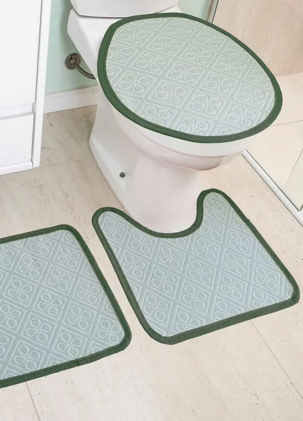 Lar e Lazer - Jogo de Banheiro Verde 3 Peças