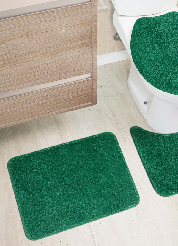 Lar e Lazer - Jogo de Banheiro Verde Bandeira 3 Peças 2