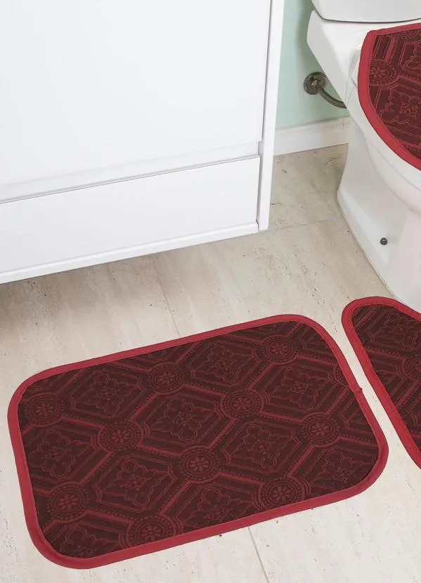 Lar e Lazer - Jogo de Banheiro Vermelho 3 Peças 2