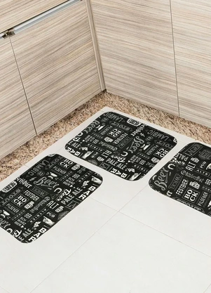 Lar e Lazer - Jogo de Tapetes Cozinha Beer 3 Peças - LAR E LAZER