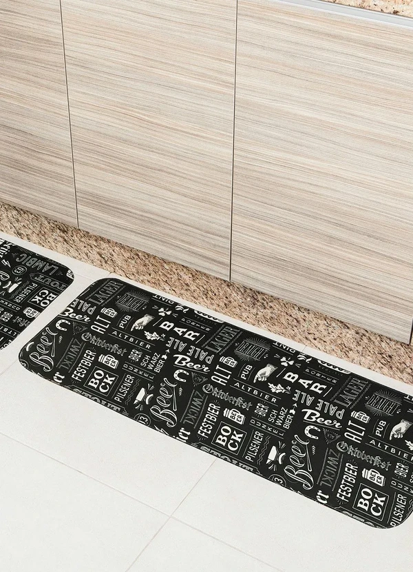 Lar e Lazer - Jogo de Tapetes Cozinha Beer 3 Peças 2