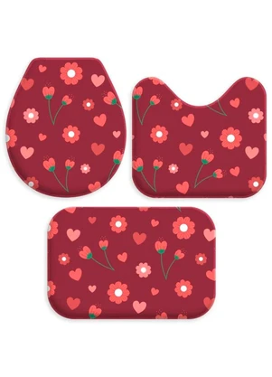 Rovi Home - Jogo de Tapetes para Banheiro Vermelho - ROVI HOME
