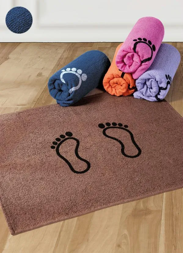 Lar e Lazer - Toalha de Piso Pequena Azul Marinho 1 Peça 2