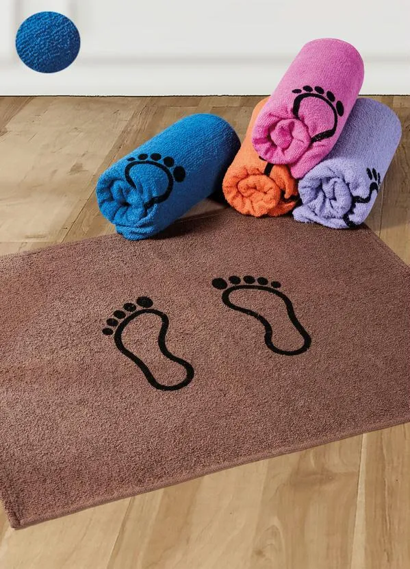 Lar e Lazer - Toalha de Piso Pequena Azul Royal 1 Peça 2