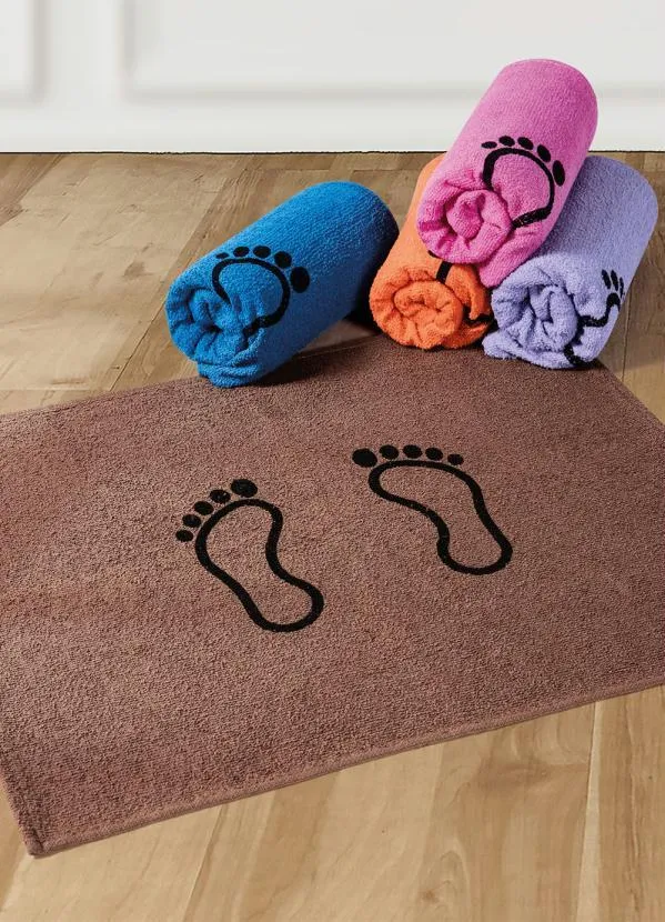 Lar e Lazer - Toalha de Piso Pequena Marrom 1 Peça