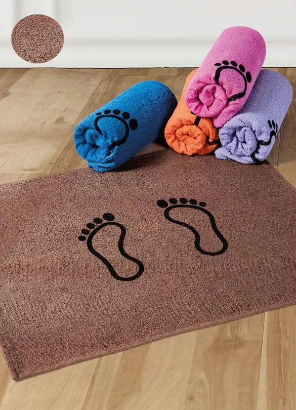 Lar e Lazer - Toalha de Piso Pequena Marrom 1 Peça 2