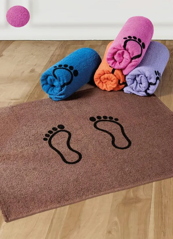Lar e Lazer - Toalha de Piso Pequena Rosa 1 Peça 2
