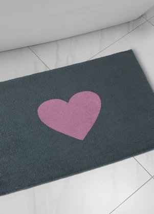 Lar e Lazer - Toalha de Piso Pézinho Slim Coração 1 Peça - LAR E LAZER