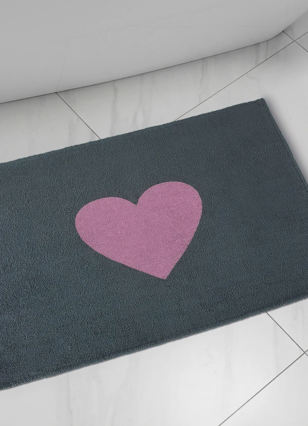 Lar e Lazer - Toalha de Piso Pézinho Slim Coração 1 Peça 1