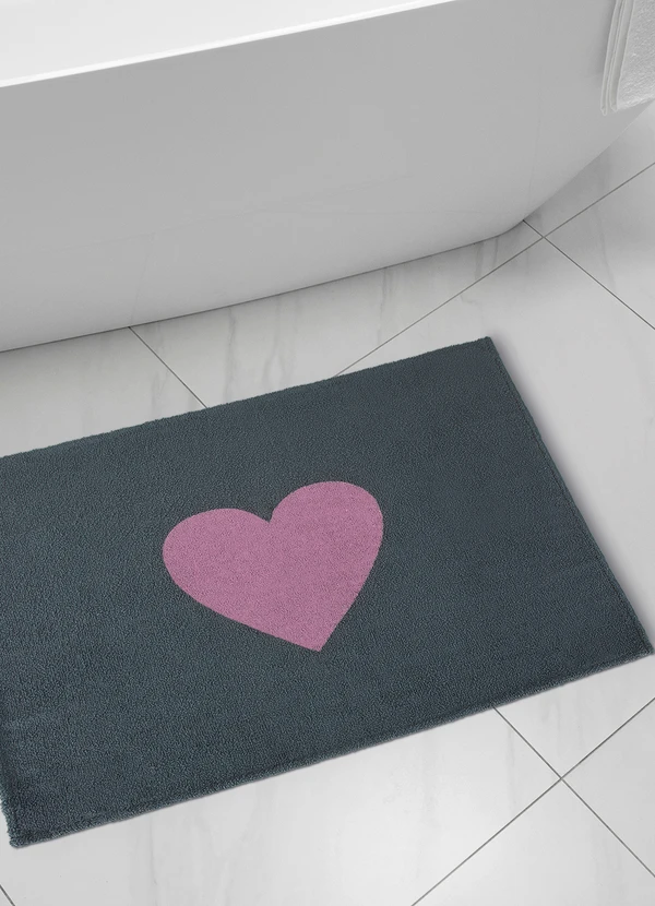Lar e Lazer - Toalha de Piso Pézinho Slim Coração 1 Peça 2