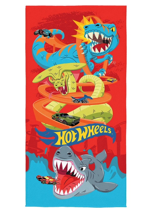 Lepper - Toalha de Banho Aveludada Hotwheels 70x140 cm
