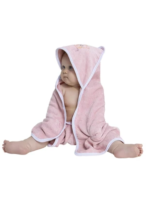 Lar e Lazer - Toalha de Banho Bebê com Capuz Rosa - LAR E LAZER