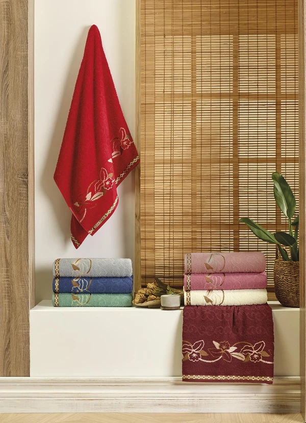 Lar e Lazer - Toalha de Banho Hortência Verde Bambu 2