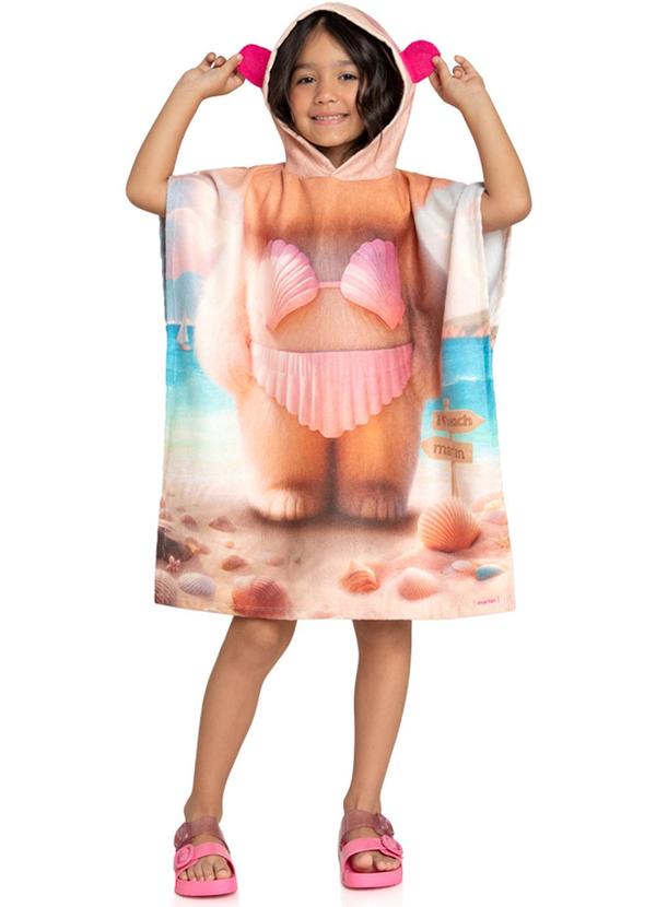 Marlan - Toalha de Banho Infantil Menina Ursinha Rosa 2