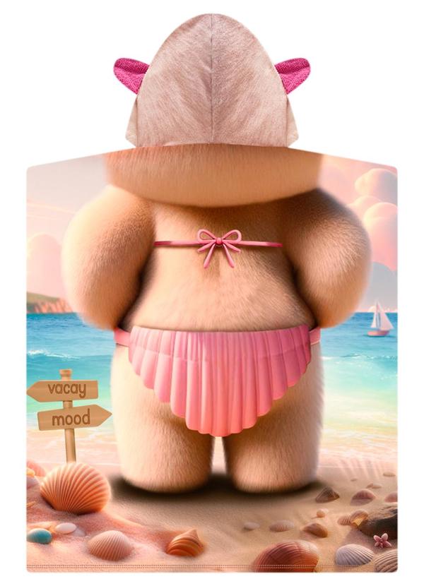 Marlan - Toalha de Banho Infantil Menina Ursinha Rosa 4