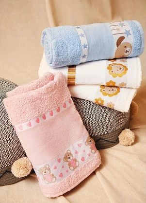 Lar e Lazer - Toalha de Banho Infantil Rosa 1 Peça - LAR E LAZER