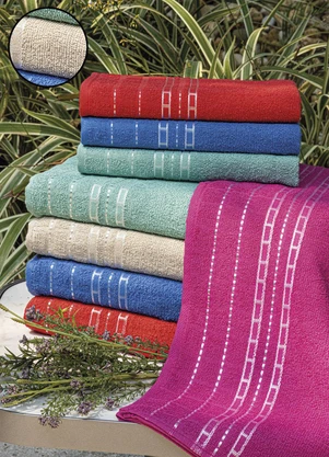 Lar e Lazer - Toalha de Banho Requinte Creme 1 Peça - LAR E LAZER