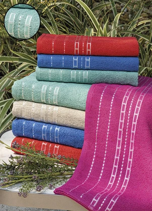 Lar e Lazer - Toalha de Banho Requinte Verde 1 Peça - LAR E LAZER